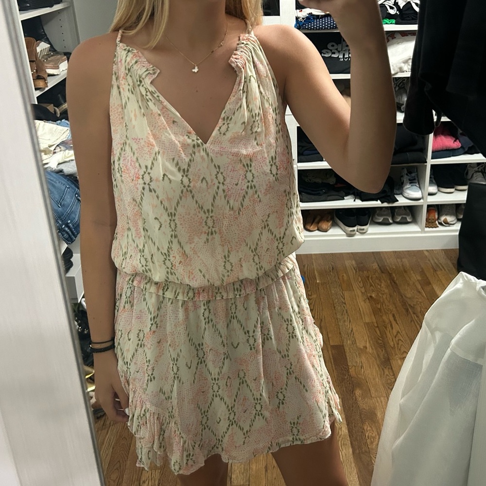 Ramy Brook Pink and Cream Mini Dress